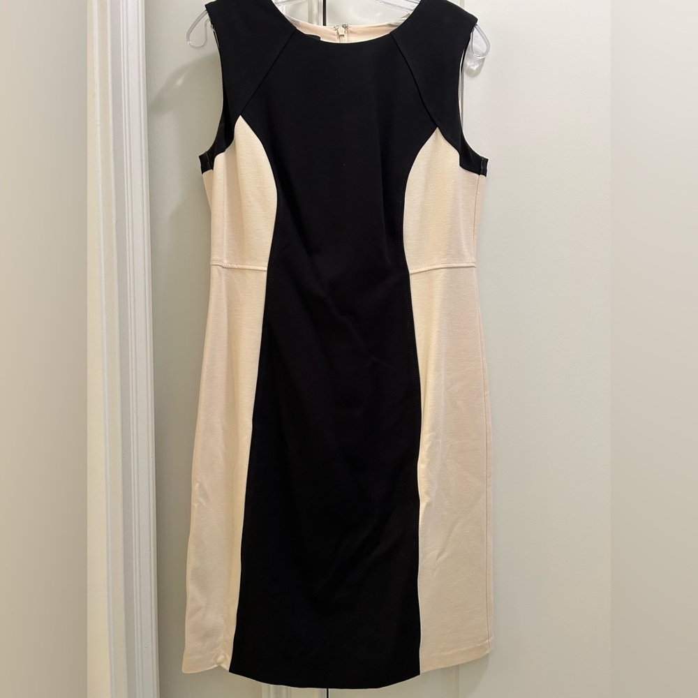 Black/ cream color block dress. Talbots size 6.